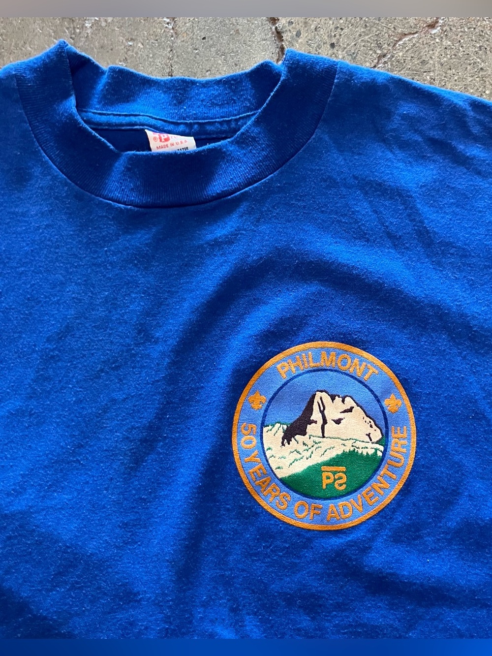 Vintage Philmont Single Stitch Tee on Textile Prints Blank (L) (Made in USA 🇺🇸)